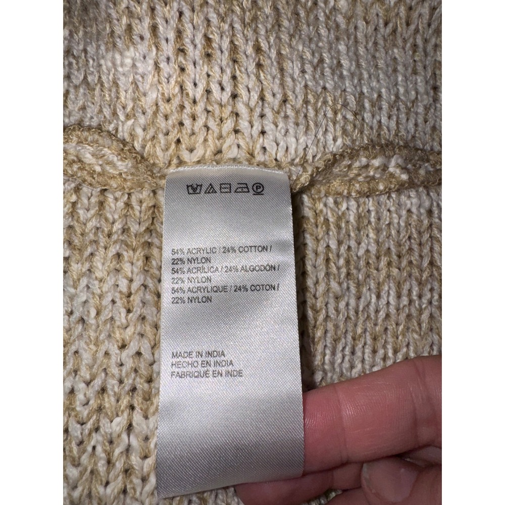 Anthropologie Braided Sleeve Fringe‎ Cable Knit Cardigan Open Front Sweater OS - Picture 8 of 9